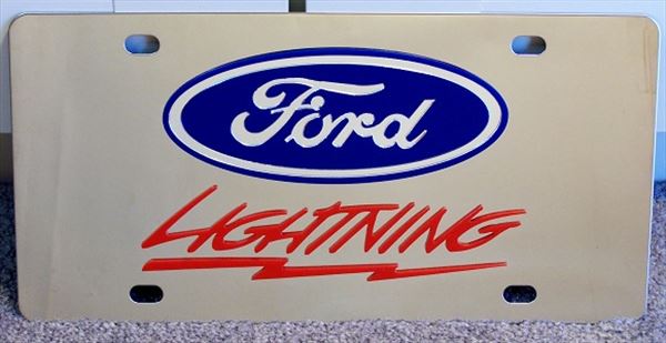 Ford F-150 Lightning Red s/s plate